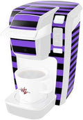 Decal Style Vinyl Skin compatible with Keurig K10 / K15 Mini Plus Coffee Makers Stripes Purple (COFFEE MAKER NOT INCLUDED)