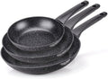 Moneta Formidabile Stone Set of 3 Non-Stick Frying Pans 20-24-28 cm Also for Induction 100% Made in Italy Black Set of 3 Frying Pans 20 – 24 – 28 cm Black