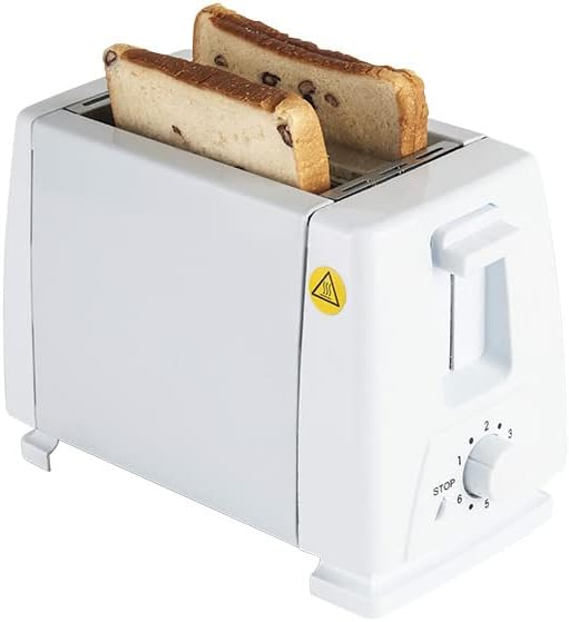 “2-Only Toaster Adjustable Browning Levels (7 Gears) Compact White Bread Toaster with STOP Button Suitable for Raisin Toast/Plain Bread – Ideal for Home Kitchen Breakfast”