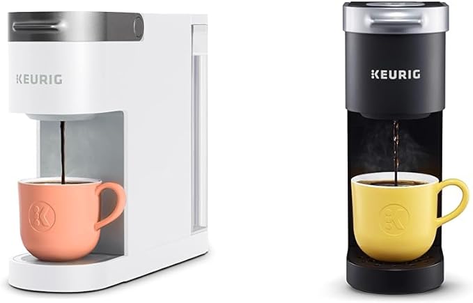 Keurig K- Slim Single Serve K-Cup Pod Coffee Maker Multistream Technology White &amp K-Mini Single Serve Coffee Maker Black