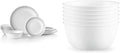 Corelle Vitrelle 18-Piece Service for 6 Dinnerware Set Mystic Gray &amp Vitrelle 28-oz Soup/Cereal Bowls Set of 6 Chip &amp Crack Resistant Dinnerware Bowls