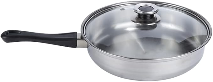Cooking Pot Frying Pan6 Pots 12 Piece Stainless Steel Pots and Pans Casserole Pot Cookware Set with Glass Lid (A