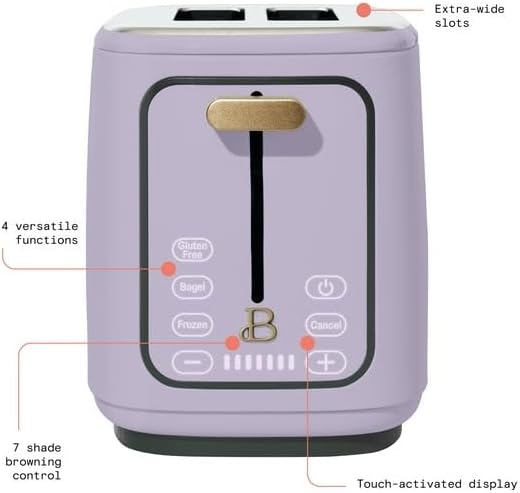 New beautifull 2-Sliice Digital Toaster with Touch-Activated Display Adjustable Browning Control Auto Shut-Off by D'rew Barry'more (Lavender)