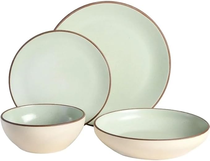 Plates and Bowls Service for 4 Classic Ceramic Round Bowl Dinnerware Set 16pcs Dinnerware Set