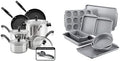 Farberware 15-Piece Stainless Steel Cookware Set + 10-Piece Nonstick Bakeware Set