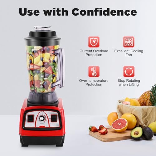 High-Speed 2200W Commercial Blender 2L Capacity Smoothie Maker with Soundproof Cover Ice Crusher Chopper &amp Grinder for Professional Kitchen Use