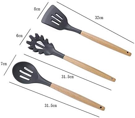 Kn020 11 in 1 Wooden Handle Silicone Non-Stick Spatula Spoon Kitchen Tool Set Cookware Set Cookware Picnic Boiler Cookware