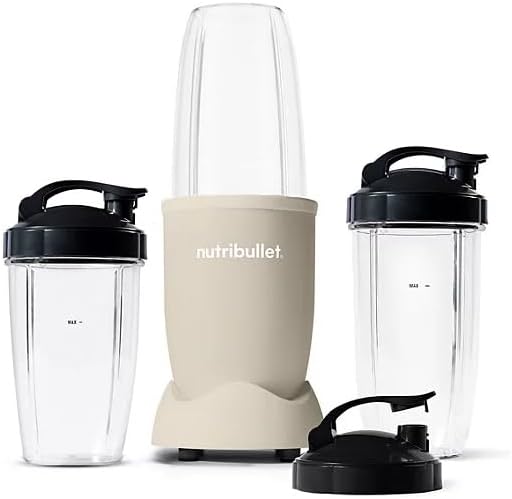 NutriBullet Pro 900W Single-Serve Blender Exclusive Bundle – Multi-Speed Easy Clean Ideal for Smoothies &amp Shakes Durable Stainless Steel Blades Includes 1x32oz Blender Cup &amp 2x24oz - Matte