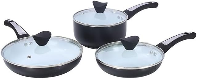 Aluminum Alloy Three Piece Cookware Set Non Stick Saucepan Frying Pan Gift