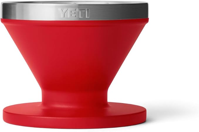 YETI Pour Over Coffee Maker Accessory Ramblers Designed for Perfect Coffee Extraction Anywhere Stainless Steel fits any V60 Filter Rescue Red