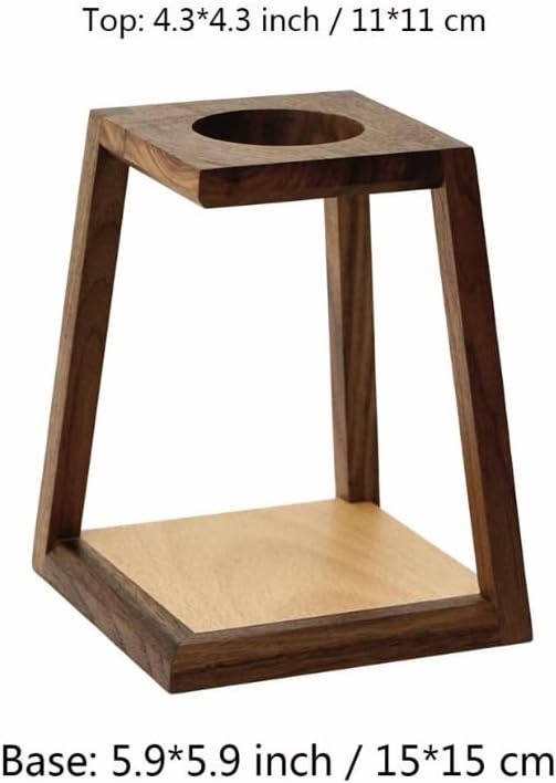 🪵 Minimalist Wooden Pour Over Coffee Dripper Stand – Walnut &amp Beech Wood – Handcrafted Manual Coffee Maker for Daily Brewing Rituals