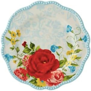 Stunning Sweet Rose Stoneware 12-Piece Dinnerware Set (Blue)