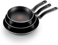 T-fal Specialty Nonstick Fry Pan Set 3 Piece 8 9.5 11 Inch Oven Broiler Safe 350F Cookware Pots and Pans Set Non Stick Kitchen Frying Pans Skillets Durable Dishwasher Black