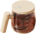 Portable Electric Stirring Cup with USB Charging Automatic Self-Stirring Mug with 3-Pronged Rod Waterproof and Washable (Khaki)