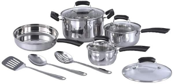For 11-Piece Stainless Steel Cookware Set