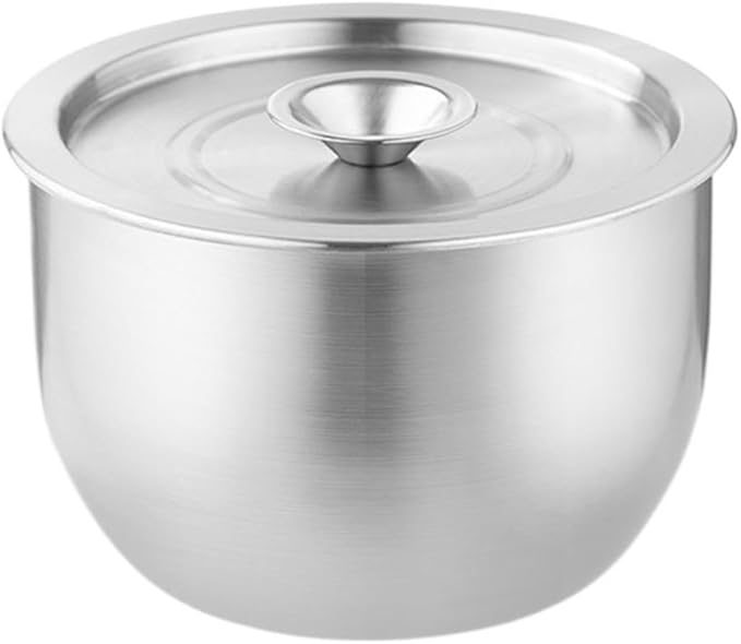 304 Stainless Steel Egg Beater Bowl Deepened Splash Proof Straight Edge Basin Baking Cake Whipped Cream Bowl(3400ml with lid)