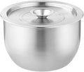 304 Stainless Steel Egg Beater Bowl Deepened Splash Proof Straight Edge Basin Baking Cake Whipped Cream Bowl(3400ml with lid)
