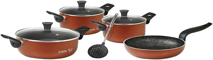 Flonal Pepita Red Bronze 8-Piece Forged Aluminum Non-Stick Cookware Set
