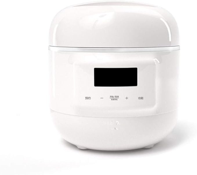 Cooking Pot Rice Cooker Electric Stew Pot 0.8L Ceramic Liner Slowcooker Household Multi-Function Mute Can Be Reserved Stew(White)