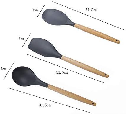 Kn020 11 in 1 Wooden Handle Silicone Non-Stick Spatula Spoon Kitchen Tool Set Cookware Set Cookware Picnic Boiler Cookware