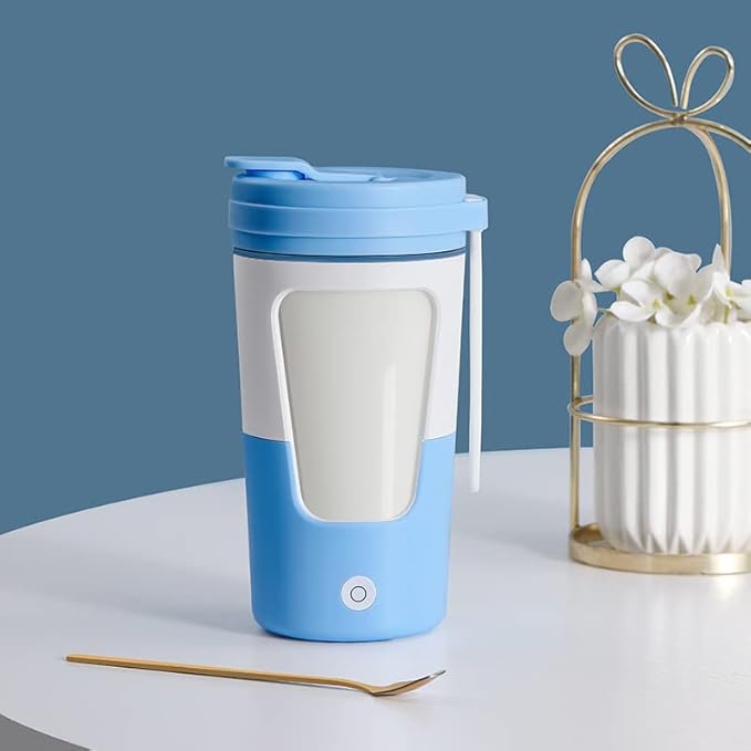 430ml Electric Mixing Mug 7000 RPM Automatic Stirring Mug Cup Rechargeable Self Stirring Mug Auto Coffee Mug with Silicone Handle for Protein Powder Coffee Milk (Blue)