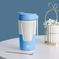 430ml Electric Mixing Mug 7000 RPM Automatic Stirring Mug Cup Rechargeable Self Stirring Mug Auto Coffee Mug with Silicone Handle for Protein Powder Coffee Milk (Blue)