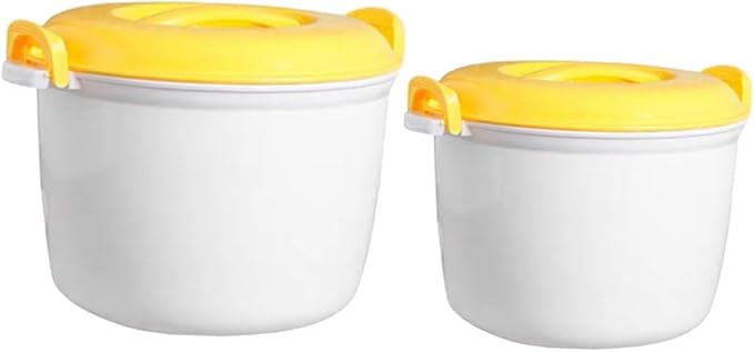Luxshiny 2pcs Microwave Rice Cooker Steamer Set Portable Food Container for Rice and Vegetables High-temperature Resistant Plastic for Home Use Easy to Clean and Multi-functional