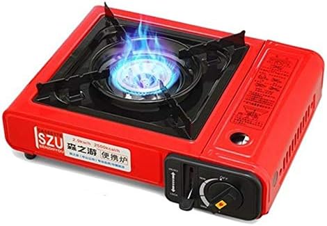 Outdoor Portable Cassette Gas Stove Windproof Camping Hiking Induction Cooker(Black) Cookware Set Cookware Picnic Boiler Cookware (Color : Red)