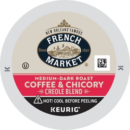 French Market Coffee &amp Chicory Medium-Dark Roast Single Serve Coffee Pods 12ct Box (Pack of 4)