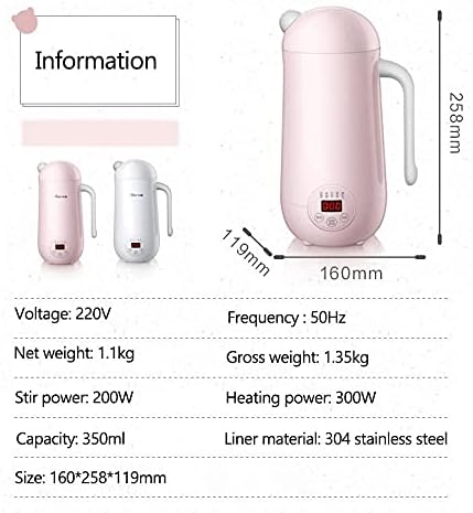 Mini Soymilk Machine Portable Soy Milk Rice Paste Maker Electric Juicer Blender Food Grinding Heating Processor(E)