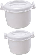 2pcs Microwave Rice Cooker Insulated Rice Container Steamer Easy to Use Large Capacity
