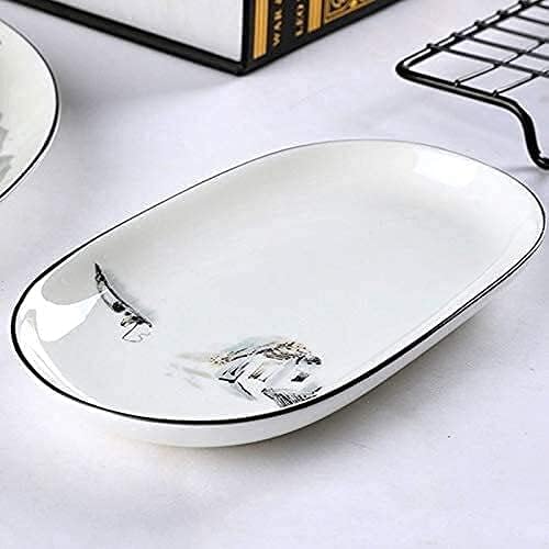 Dinnerware Sets Dish SetBone China Ceramic BowlsPlatesCups and Saucers Landscape Painting Style Tableware Set New Chinese Style Dinner Set