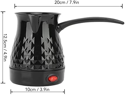 Electric Coffee Pot 20oz ABS+Stainless Steel Anti-Scald Design Even Heating Removable Handle for Home &amp Office