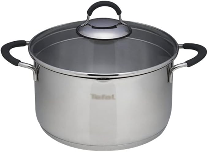 8 Piece Steel Pot Set Grey With Glass Lid Gas Stove Induction Cooker Kitchen Cookware Set