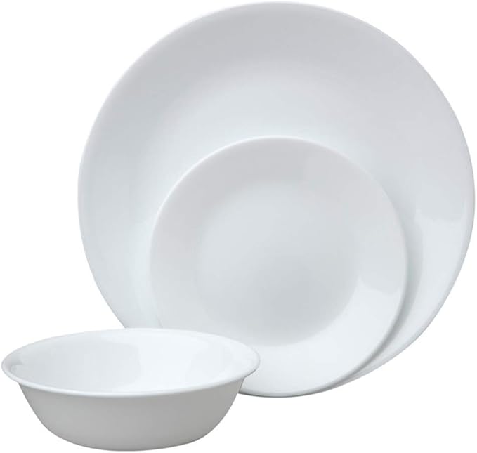 Corelle Livingware 18-Piece Dinnerware Set Winter Frost White Service for 6 (1088609)