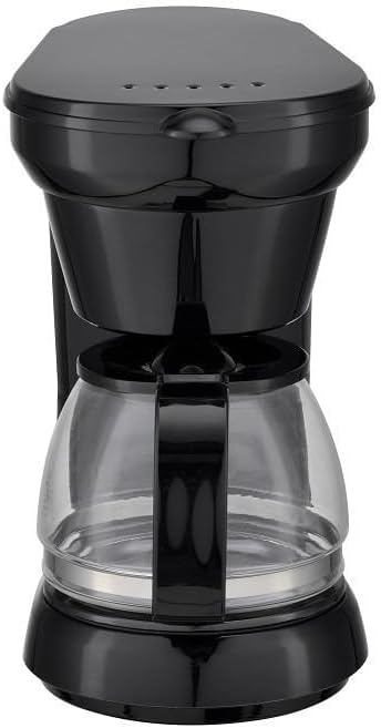 6-Cup Coffee Maker with Easy On/Off Switch Easy Pour Non-Drip Carafe with Removable Filter Basket 650W 750ML Household Small Electric Drip Coffee Machine for Home &amp Office Black