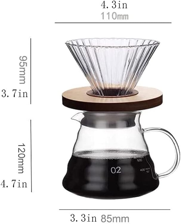 Habiba Iced Drip Coffee Maker Modern Iced Coffee Maker High Heat Resistant Coffee Maker Simple to Use Creative Multifunctional Pour Over Coffee Maker Reusable