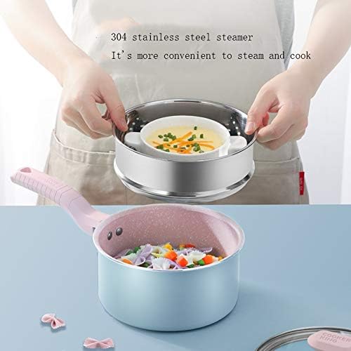 Cooking Pot Frying panCookware Set Intimate Baby Food Supplement Pot Instant Noodle Pot Non-Stick Pot Small Milk Pot with Steamer Steamer Pot