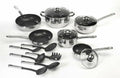 For 18 Pc Belly Shaped Cookware Set Encapsulated Base &amp Nonstick Coating