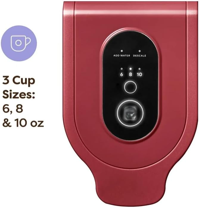 KeurigK K Express Essentials Single Serve K Cup Pod Coffee Maker 3 cup sizes (6 8 and 10oz) Fast Fresh Brew 30oz Removable Water Reservoir (Red)