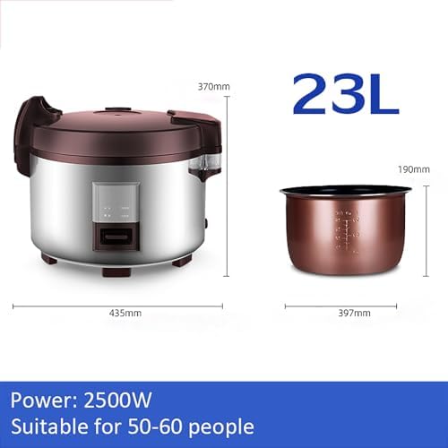 Commercial Large Rice Cooker with Non-Stick Pot &amp 24-Hour Keep Warm Function for Restaurants Hotels and Canteens(23L-2500W)