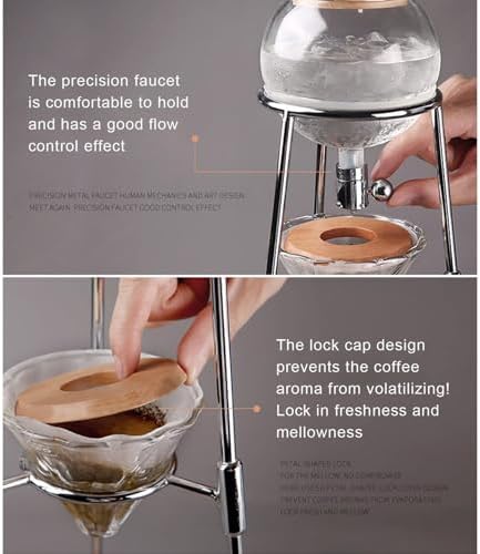 Cold Brew Drip Tower Cold Brew Drip Tower Coffee Maker Ice Coffee Cold Brew Maker with Stainless Steel Rack Detachable Glass Cold Brew Maker Coffee Lover Gift for Coffee Lovers Gift