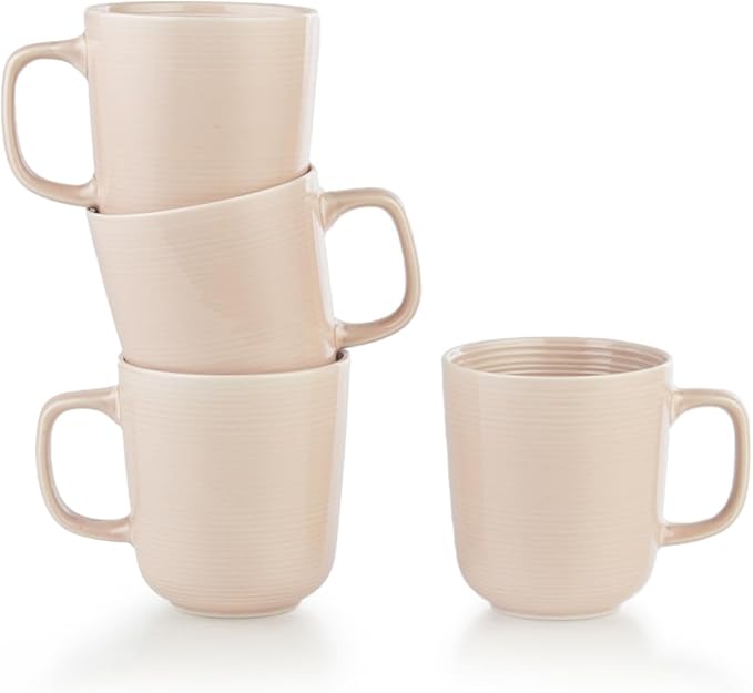 Everything Kitchens Colorful Glazed 16-Piece Dinnerware Set | Blush Pink