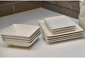 Marble 18pc Dinner Set White Solid Modern Contemporary Rectangle Porcelain 18 Piece Dishwasher Safe Microwave
