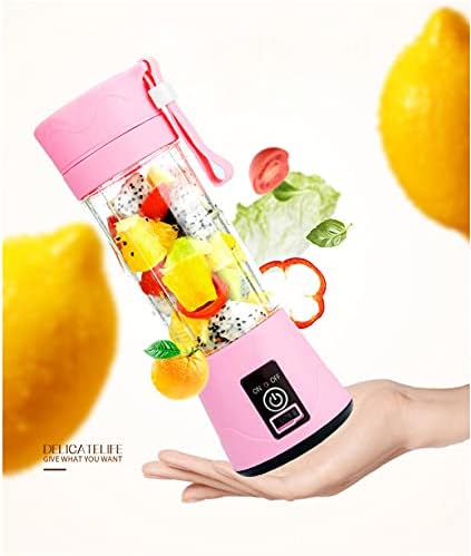 Portable Mini Blender for Shakes and Smoothie Blender 13 OZ for Travel Blender On the Go/ 2000mAh USB Rechargeable Home/Office/Outdoor with Six Blades in 3D. (Pink)