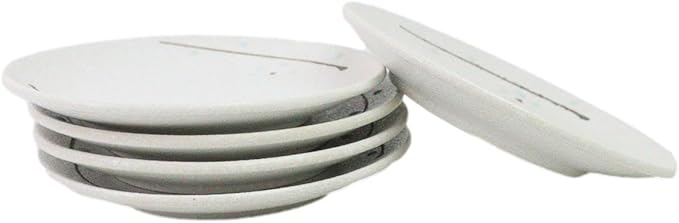 Ebros Gift Modern Yukino Hana Snow Flowers Ceramic Dinnerware Serveware Kitchenware Set Oriental Asian Restaurant Supply (Pack Of 5 Round Appetizer Salad Plates 6D)