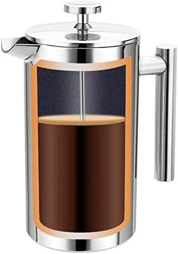 French Press Coffee Maker 304 Stainless Steel Coffee Press Cold Brew Heat Resistant Thickened Borosilicate Coffee Pot for Camping Travel Gifts(350ML)