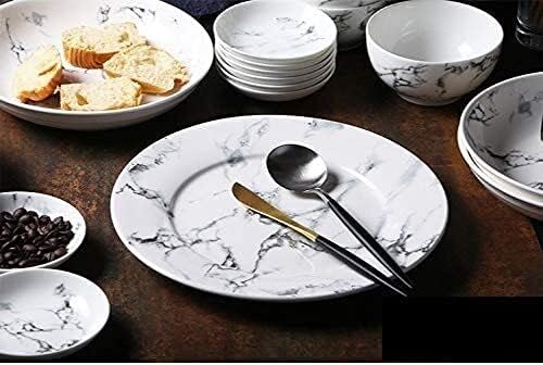Dinnerware Sets - Luxury Dishes Service Set 44 Pieces Ceramic Tableware Set Marble Pattern Bowl Fish Plate Soup Pot Set Bowl Plate Dish Tableware Service for