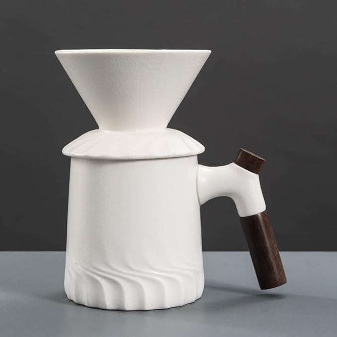 Handmade Black Pour Over Coffee Maker Set Ceramic Coffee Dripper Brewer Heat Resistant Coffee Pot Decanter ACM02W