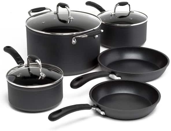 For 8-Piece Aluminum Nonstick Cookware Set in Slate